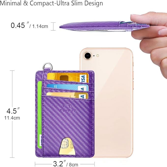 FurArt Slim Minimalist Wallet, Front Pocket Wallets, RFID Blocking, Credit Card Holder for Men