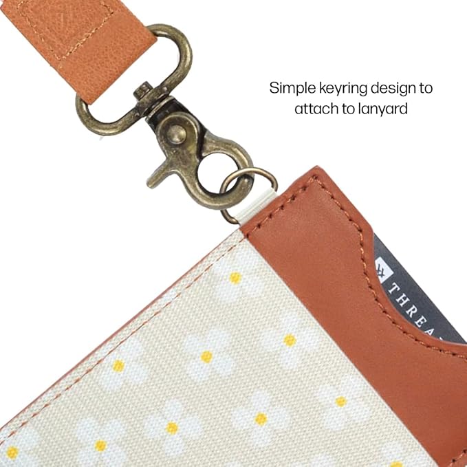 Thread Wallets Ultra Slim Minimalist Leather Card Holder Wallet (Luna (Beige))