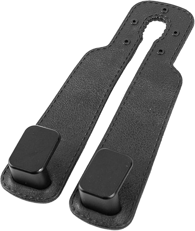 Car Seat Headrest Hook Heavy Duty Double Hook Organizer for Storage Handbags Purses Shopping Bags Durable TPE Metal 6.30x3.15 Inches (Black)