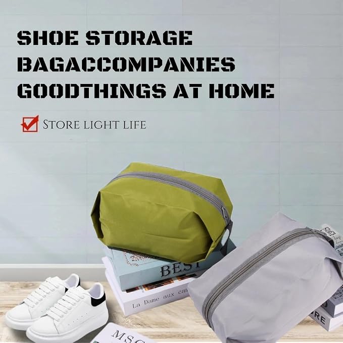 Tumecos 4 Pack Large Waterproof Portable Travel Organizer Toiletry Dopp Kit, Space Saving Shoe Bag Pouch