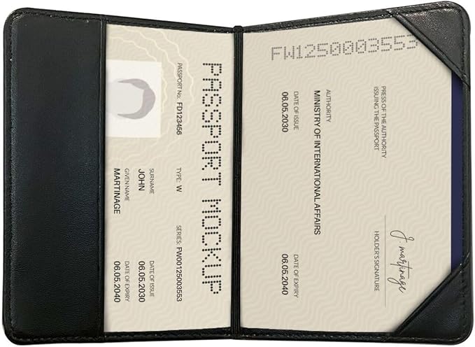 Mid Century Modern Passport Holder, Ultra-Thin, Lightweight Travel Wallet, Unisex.