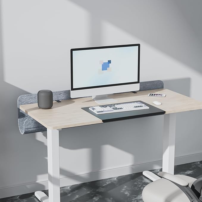 Felt Under Desk Cable Management Tray, 47.2" Cord Organizer with Clamp or Screw Mount, Laptop & Tablet Slot, Desk Cable Organizer for Home & Office