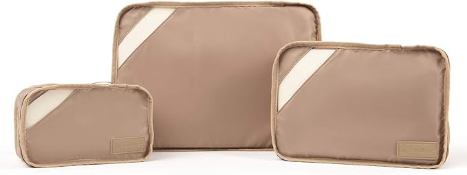 Travelpro Essentials-Packing Cubes, Khaki, 3-Pack (S/M/L)