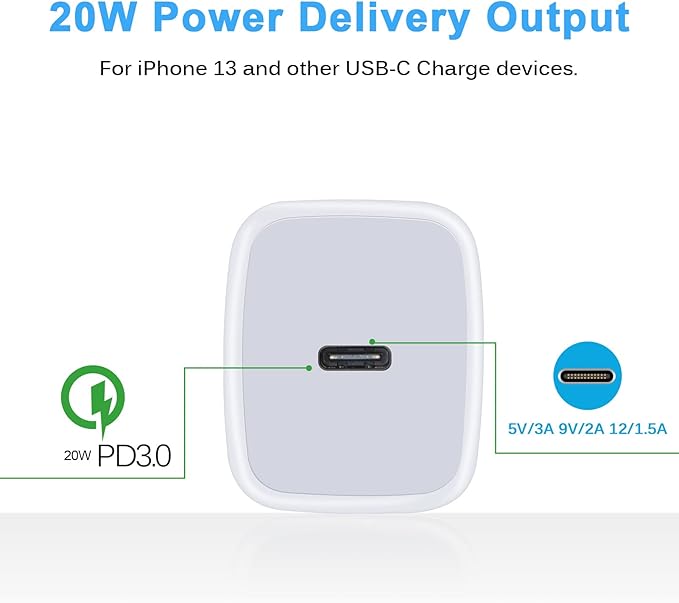 USB C Box Fast Charger Block for Samsung Galaxy A17 5G A16 A15/A54/A36/S25/S24FE/A13/A53/A03S/A23/A24/Z Fold7/S23/S22,iPhone 17 Pro Max/16/15,Pixel 10Pro/9a/8,20W Wall Charger Plug USB C Charger Brick