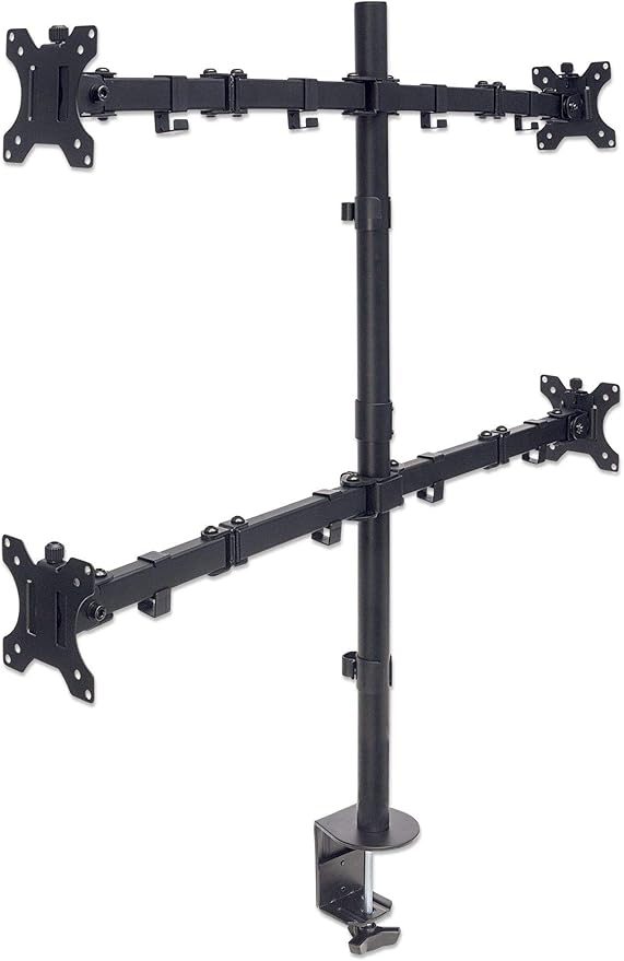 Universal Four Monitor Mount with Double-Link Swing Arms Holds Four 13" to 32" LCD Monitors up to 8 Kg (17 lbs.), Black 461566