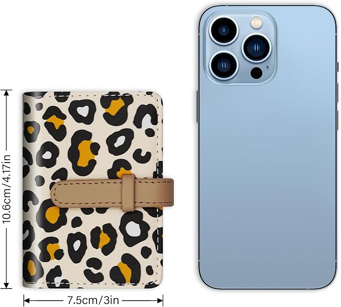 Credit Card Holder with 26 Suitable Slot, ID Card Case PU Leather Wallet for Women Men Business Organiser Pocket (Leopard)