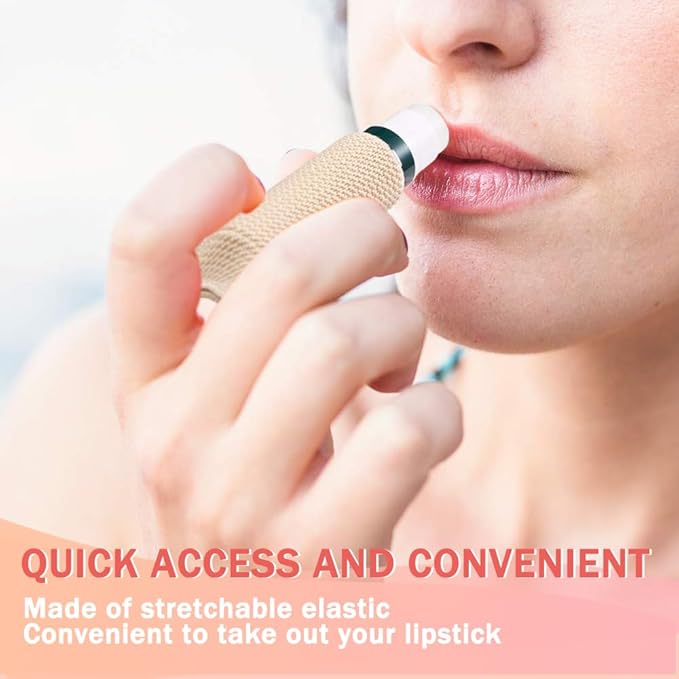 WK IEASON Lip Balm Sleeves Holder Keychain 3pcs Clip on Lip Gloss Holder Compatible With Chapstick Keychain Holder Pouch Tight-Knit Elastic Lipstick Key Chain Holder(Black/Red/Yellow)