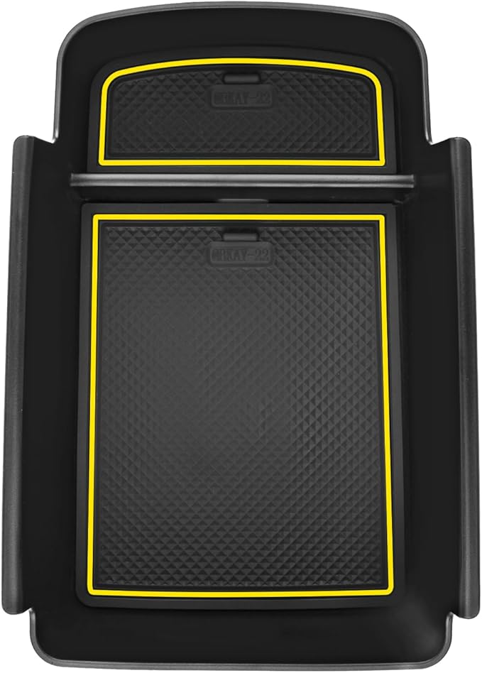 SKTU for 2024 2025 2026 Chevrolet Trax Center Console Organizer 2024 2025 2026 Chevy Trax Insert ABS Materials Tray Armrest Box 2024 2025 2026 Chevy Trax Accessories with Sunglasses Holder (Yellow)