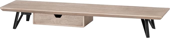 Anji Mountain Monitor Stand - Desktop Organizer & Laptop Riser, Ergonomic Monitor Riser, Space-Saving Monitor Stand for Desk, Durable Construction, Easy Assembly, Ideal for Home & Office,Biscotti