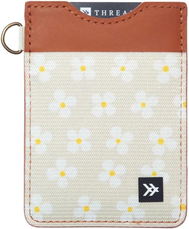 Thread Wallets Ultra Slim Minimalist Leather Card Holder Wallet (Luna (Beige))