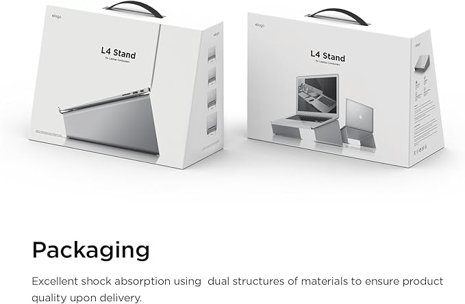 elago L4 Stand - [Desk Organization][Prevents Bad Posture][Natural Heat Sink] - for Laptop Computers (Dark Grey)