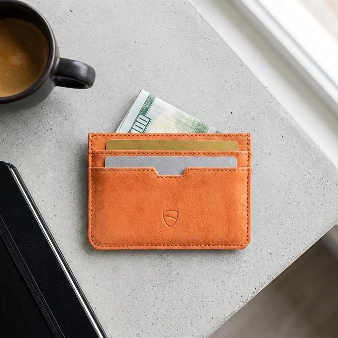 Vaultskin MOORGATE Slim Card Holder – Minimalist Leather Wallet with RFID Blocking, Front Pocket Credit Card Case for Men & Women