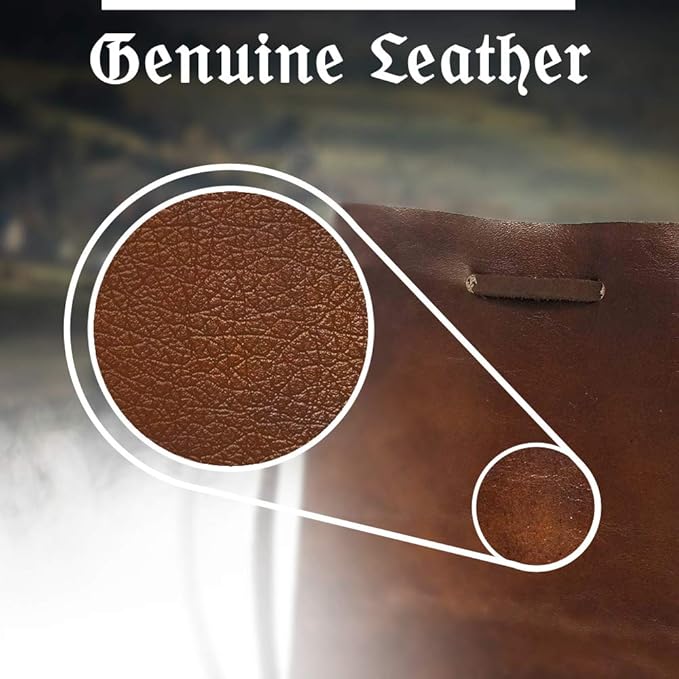 Nabob Leather Leather Drawstring Pouch, Coin Bag, Medicine Tobacco Pouch Medieval Reenactment Made in U.S.A Size 3.75" x 2.75"