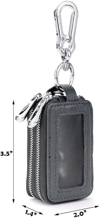 BAKUN Two-Sides Mini Leather Car Key Case, Key Holder Key Organizer Wallet