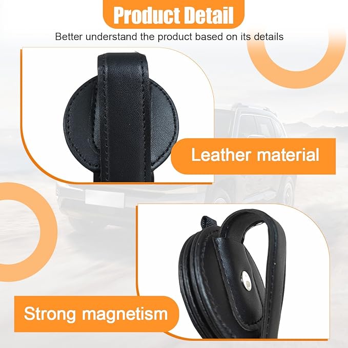 2PCS Sunglasses Holder for Car Visor, Magnetic Leather Ticket Card Clip, Sausage Mouth Sunglass Mount for Different Size Eyeglass, Cartoon Car Visor Decoration Accessory (Brown/Yellow/Black)