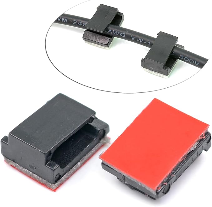 Mini Self Adhesive Car Cable Ties Mounts Holder Adhesive Car Charging Cable Clips Camera/GPS Power Cord Wire Management Used with Car/Motor/Office/Home(20PCS)