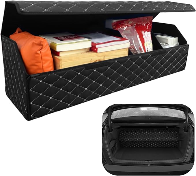 Car Trunk Organizer for Genesis Electrified G80 - Custom Fit,Large Space Outdoor Trunk Organizer with Leather,4-Layer Cover,All-Season Use For Genesis Electrified G80 2023-2025