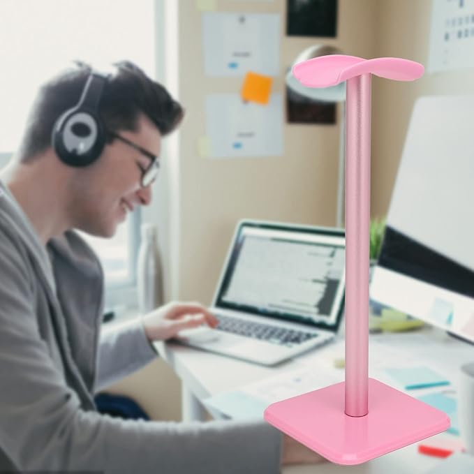 VBESTLIFE Headphone Stand, Headset Holder Earphone Stand with Aluminum Supporting Bar, for All Headphones Size for PC Gaming Headset Display & Headphones ()