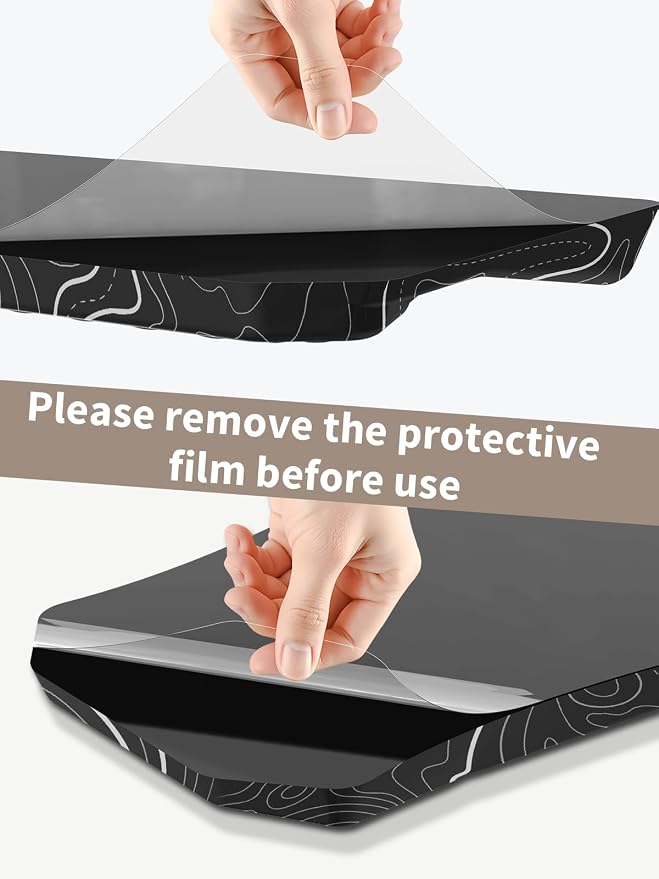 3-in-1 Ergonomic Keyboard Stand with Wrist Rest & Mouse Pad Set, Comfy Keyboard Riser Holder Soft Mousepad with Massage Design, Memory Foam and Non-Slip PU Base for Pain Relief, Topographic