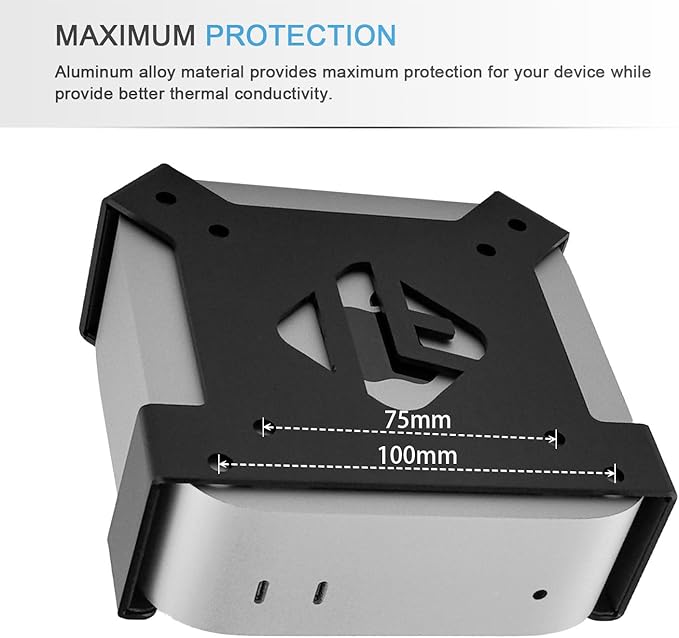 IFCASE Mac mini M4 Pro Mount, Behind Monitor, Under Desk, Wall Mount Stand for Mac mini M4/M4 Pro 2024 Compatible VESA Holder with Anti-Scratch Pad (Black, 2 Pack)