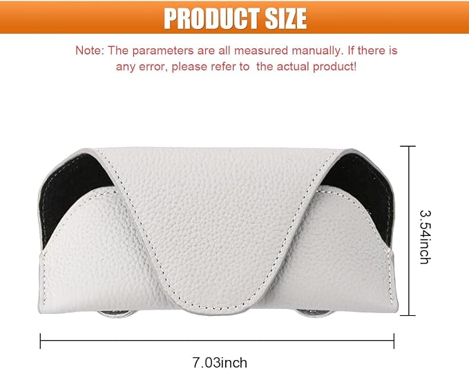 Sunglass Holder for Car Visor, Magnetic Leather Auto Sun Visor Eyeglasses Protective Storage Case with Mount Clip, Vehicle Interior Eyewear Organizer Accessory for Most Cars (White)
