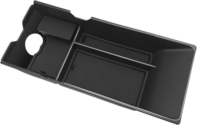 Muslogy Center Console Organizer Compatible with 2025 2026 Toyota Camry LE SE XLE XSE Accessories Middle Storage Box with Removable Coin Holder Insert Tray Interior Secondary Accessories (Black)