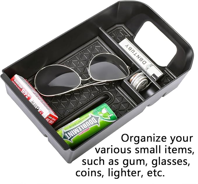 EDBETOS Center Console Organizer Tray Compatible with Toyota RAV4 2019 2020 2021 2022 2023 2024 2025 and 2021-2025 RAV4 Prime Accessories Armrest Secondary Storage Box (Black Trim)