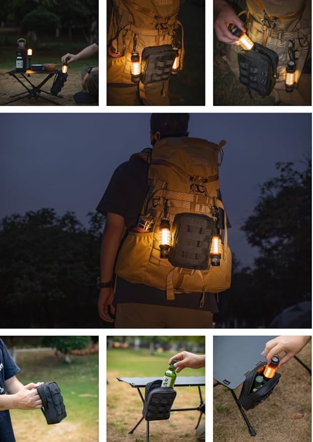 CAMPINGMOON Tactical MOLLE Pouch Compact EDC Organizer Bag Webbing Structured Utility Gear Pouch Belt Camping Hiking Outdoor