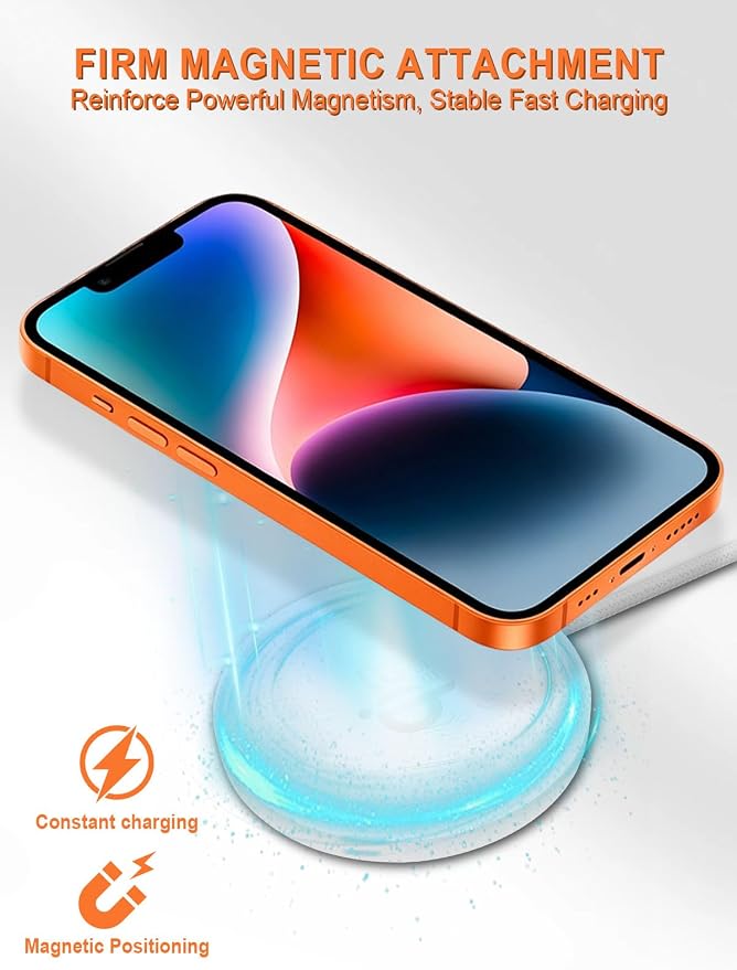 MagSafe Charger 25W Magnetic Wireless Charger Fast Charging Pad with Folding Stand Compatible with iPhone 17/16/15/14/13/12 Series & AirPods 4/3/2/Pro Magnetic MagSafe Charging Pad-No Adapters