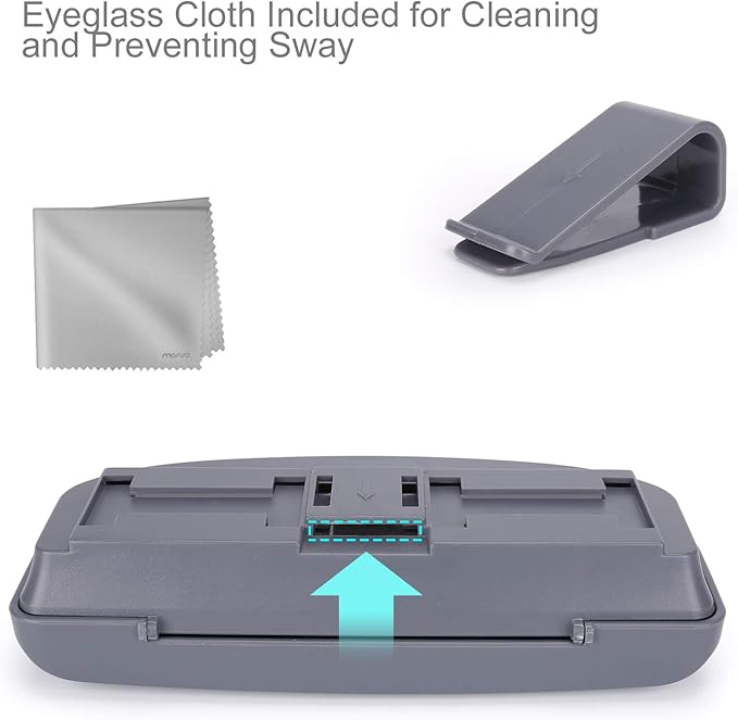 MOSISO Car Visor Sunglasses Case, Universal Automotive ABS Eyeglasses Holder Protective Box Clip Eyewear Hard Shell Storage Organizer with Magnetic Closure and Double Card Clamp, Space Gray