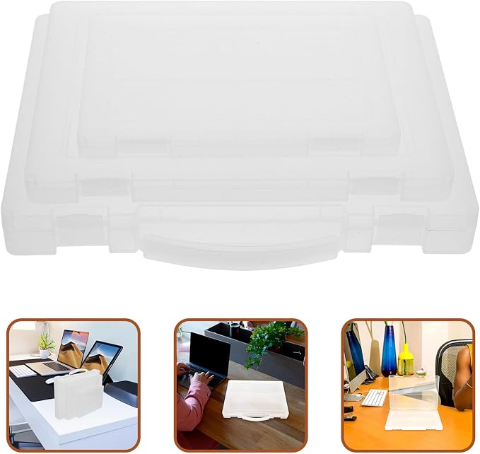 3pcs Plastic File Storage Box Set with Lids, A4 A5 Document Organizer, Stackable Desktop Photo and Office File Holder for Home and School