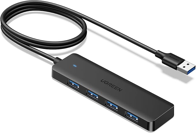 UGREEN USB 3.0 Hub, 4 Ports USB A Splitter Ultra-Slim USB Expander for Mouse, Keyboard, Flash Drive, U Disk, Printer Compatible with Laptop, Desktop PC, Xbox, PS5, and More, 3.3ft