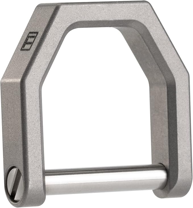 MecArmy CH2 Titanium D Ring Keychain for Thick Car Key Remotes, Precision Locking EDC Shackle, Heavy-Duty Key Carabiner Alternative, CNC Machined (Sandblasted, Large)