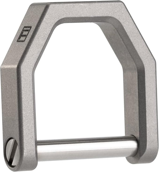 MecArmy CH2 Titanium D Ring Keychain for Thick Car Key Remotes, Precision Locking EDC Shackle, Heavy-Duty Key Carabiner Alternative, CNC Machined (Sandblasted, Large)