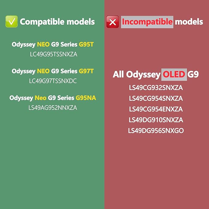 Odyssey G9 VESA Adapter Compatible with Samsung Odyssey Neo G9 49 inch G95T G97T G95NA Monitor Wall Mount LC49G95TSSNXZA LC49G97TSSNXDC LS49AG952NNXZA Monitor