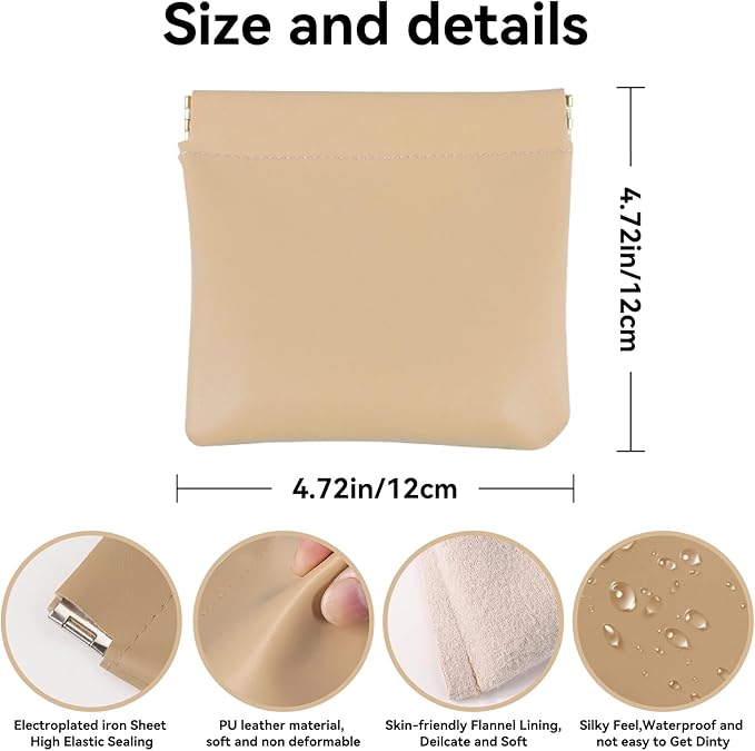 4 PCS Small Makeup Bag for Purse, Leather Pouch for Women, Mini Portable Cosmetic Bags for Purse Cosmetics Jewelry, Small Travel Kit Storage Pouch, (Multicolor, 4 Pack)