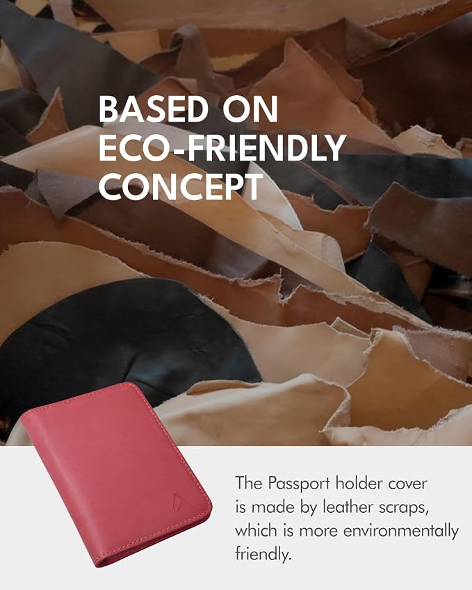 ALLIVE Passport Holder for Travel, Genuine Leather Passport Holder Women Men,Passport Cover,Travel Wallet Must Haves Airport Essentials Travel Gifts Pink