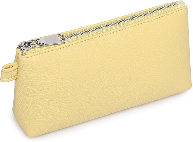 PU Leather Makeup Simple and Convenient Handbag Small Exquisite Storage Bag (PU/Pearl Yellow)