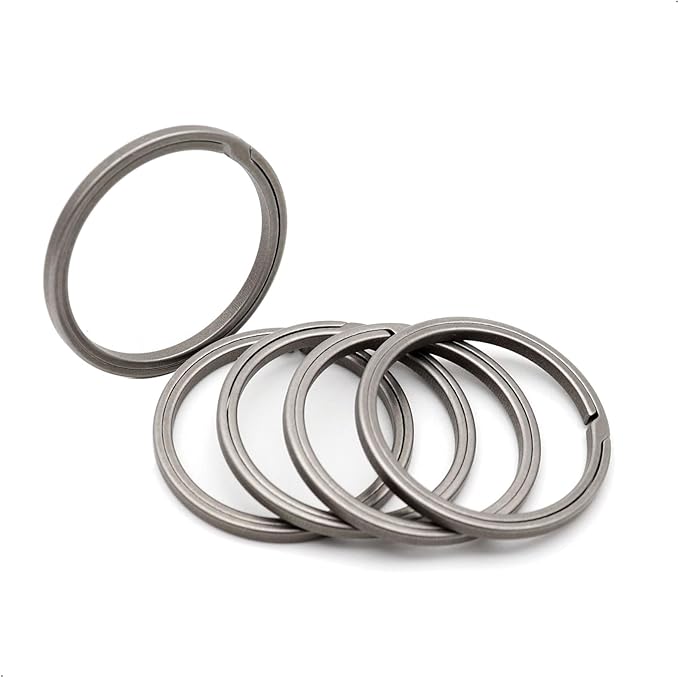 PJYTAC Titanium Keychain Rings Heavy Duty Side Push Key Rings for Car Keys Easy Quick Release EDC Split Keyrings