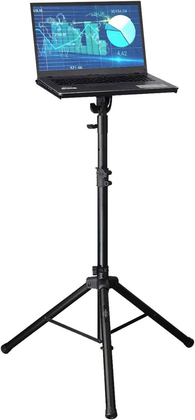 STARUMENT Projector Stand Tripod, Laptop Tripod Stand Adjustable Height 32.3????52??| Lightweight & Portable 15.3??x 12.2??Tilted Portable Laptop Stand | Raised Edges for Protection