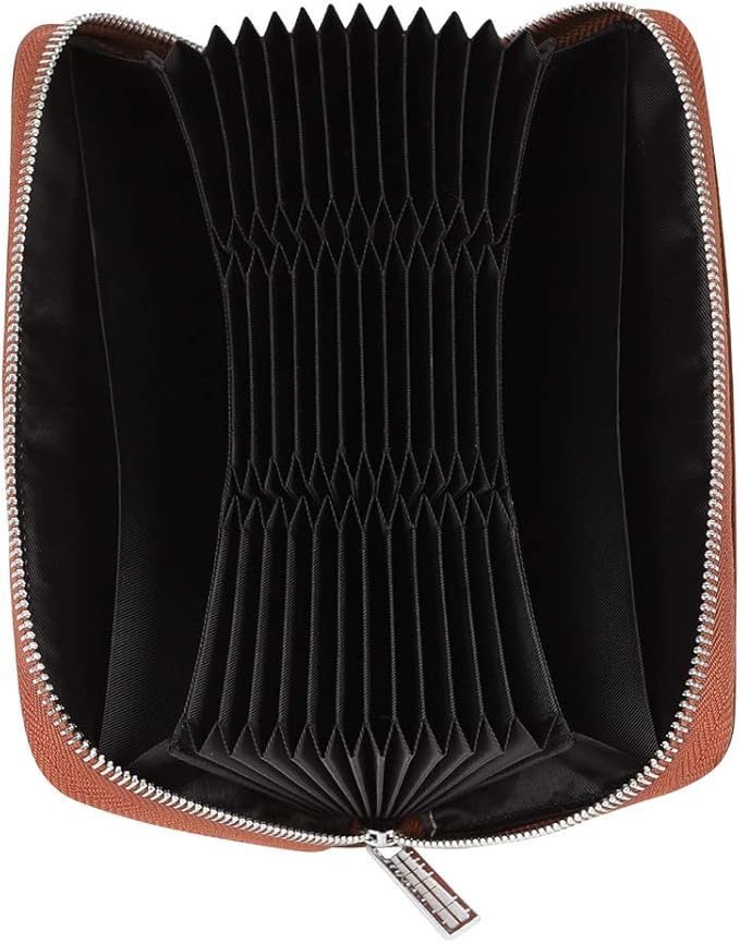Women 36 Slots RFID Blocking Card Holder Large Long Leather Zipper Organizer Accordion Wallet