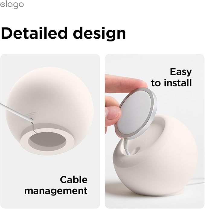elago MS2 Charging Stand Compatible with MagSafe Charger - Premium Silicone, Compatible with iPhone 17/16/15/14/13/12 Series, Designed for MagSafe Stand [Stone] [Charging Cable Not Included]