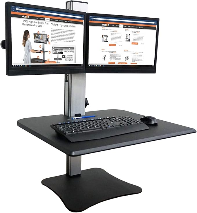 Victor DC350A Manual Dual Monitor Height Adjustable Sit-Stand Standing Desk Converter