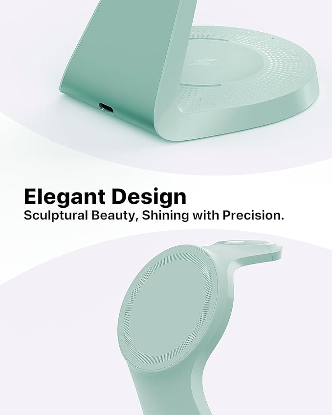 3 in 1 Charging Station for Apple Devices,Mag-Safe Charger Stand Fast Charging,Wireless Charger for iPhone17/ Air/16/15/14/13/12 Series,& AirPods,& iWatch(USB-C Charger Included)