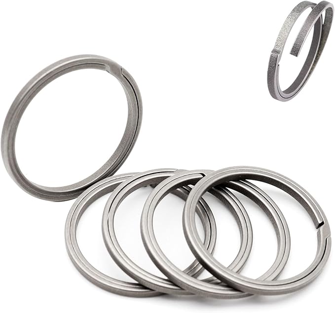 Titanium Key Rings Heavy Duty Side Push Split Key Chain Rings for Key Carabiner Quick Release Keychain