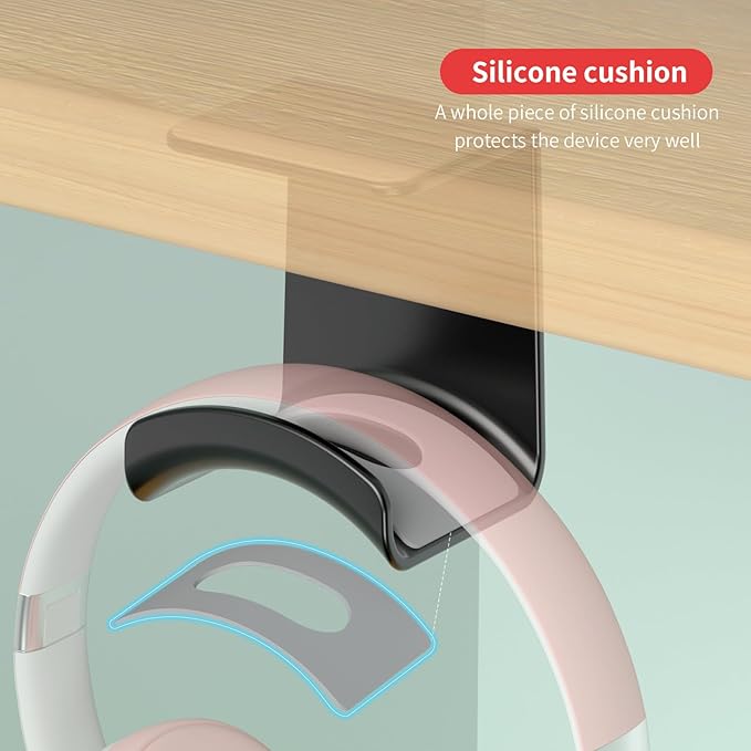 Game Headphone Stand for Desk Mini Headphone Hanger Holder with Strong Adhesive Game Headset Stand Headphone Holder-Under Desk…