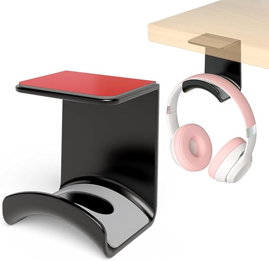 Game Headphone Stand for Desk Mini Headphone Hanger Holder with Strong Adhesive Game Headset Stand Headphone Holder-Under Desk…