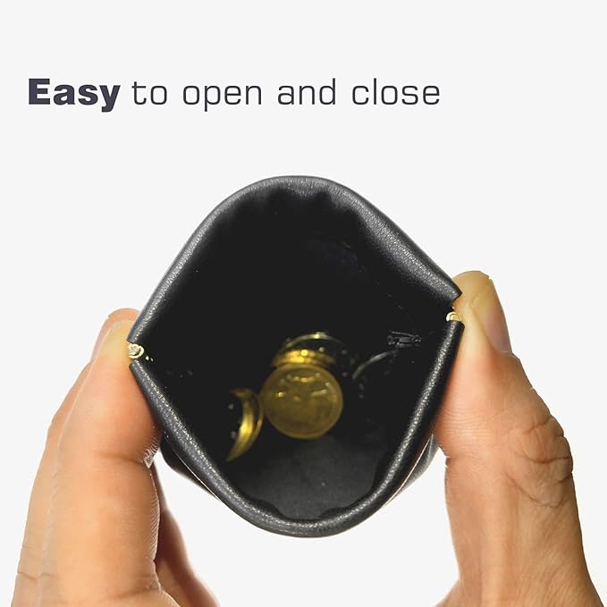 VOFOON [Upgrade] Leather Mini Squeeze Coin Purse, Small Jewelry Pouch Leather Travel Bag Coin Holder For Men/Women 2/4 Pack