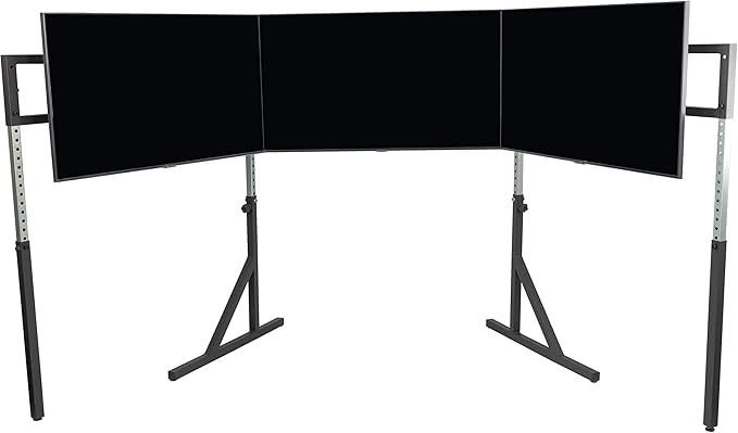 SimFab Triple Monitor and TV Floor Stand for Racing and Flight Simulators Model HD | Over 100x100mm VESA Mount, 40-55 inch Monitors or TVs (Triple Monitor or TV Stand, HD Mount Brackets)