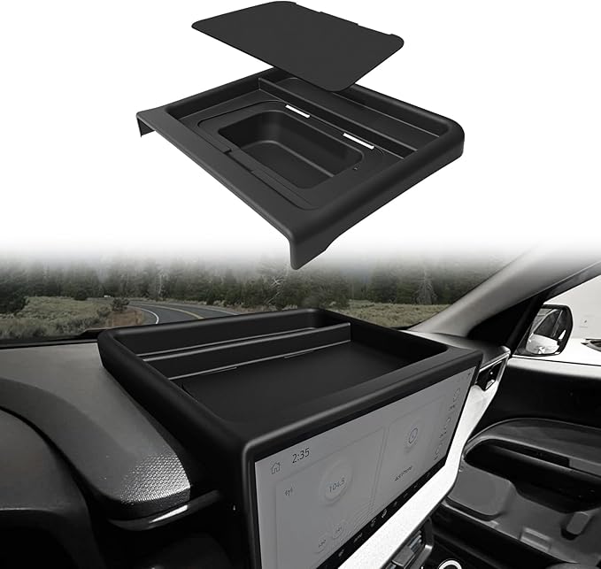 Muslogy Dashboard Storage Organizer Compatible with 2025 2026 Ford Maverick Accessories Center Console Insert with Magnetic Lid Hidden Panel Secret Compartment Fits 2025 2026 Maverick Behind Screen